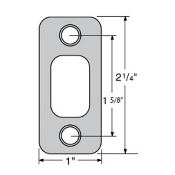 Kwikset 85063 Deadbolt 1" X 21/4" Round Corner Strike