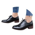 thumbnail image 3 of YLYL Women's Oxford Shoes Lace up Almond Toe Chunky Heel Vintage Business Work Dress Shoes, 3 of 9