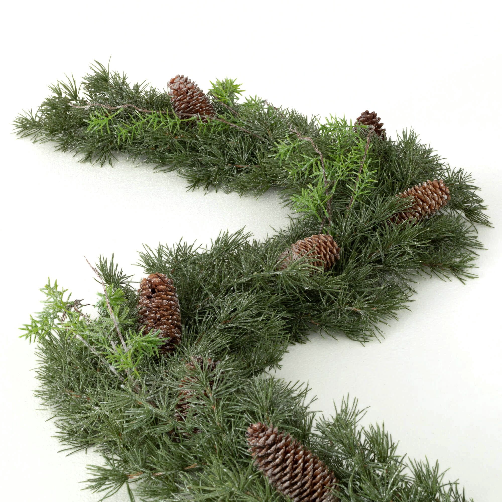 72"L Sullivans Artificial Soft Touch Dusted Pine Christmas Garland, Green