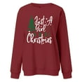 thumbnail image 4 of Clothing 2025 Womens Oversized Sweatshirt Just A Girl Who Loves Christmas Tree Sweatshirt Shirts for Women Xmas Splicing Pullover Shirt Top Christmas Sweatshirt for Women Red L, 4 of 5