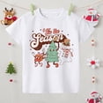 thumbnail image 3 of Camiseta con estampado de muñecos de nieve y Papá Noel con vibraciones navideñas para niños y niñas, camisetas de manga corta, camisetas gráficas para niños, camisetas festivas, regalo, 3 of 5