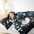 thumbnail image 4 of Homewish Drum Guitar Bedding Comforter Set for Men, Black Blue Watercolor Twin Comforter Sets, Rock and Roll Music Reversible Bedding Set, Super Cozy Room Decor, 2-Piece, 4 of 8