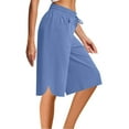 thumbnail image 2 of REALiKUN Wide Leg Capri Pants for Women with Pockets Loose Fit Drawstring Comfort Casual, 2 of 6