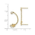 thumbnail image 2 of 14k Cubic Zirconia Double Post With Chain Flower Earrings - Measures 35x5.5mm Wide, 2 of 2