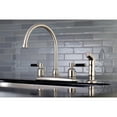 thumbnail image 2 of Kingston FB798DKLSP Kaiser Two-Handle 4-Hole 8" Centerset Kitchen Faucet with Side Sprayer in Brushed Nickel, 2 of 5