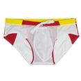 thumbnail image 4 of Short Swimming Trunks for Men Solid Color High Vent Quick Dry Swimwear Shorts, 4 of 9