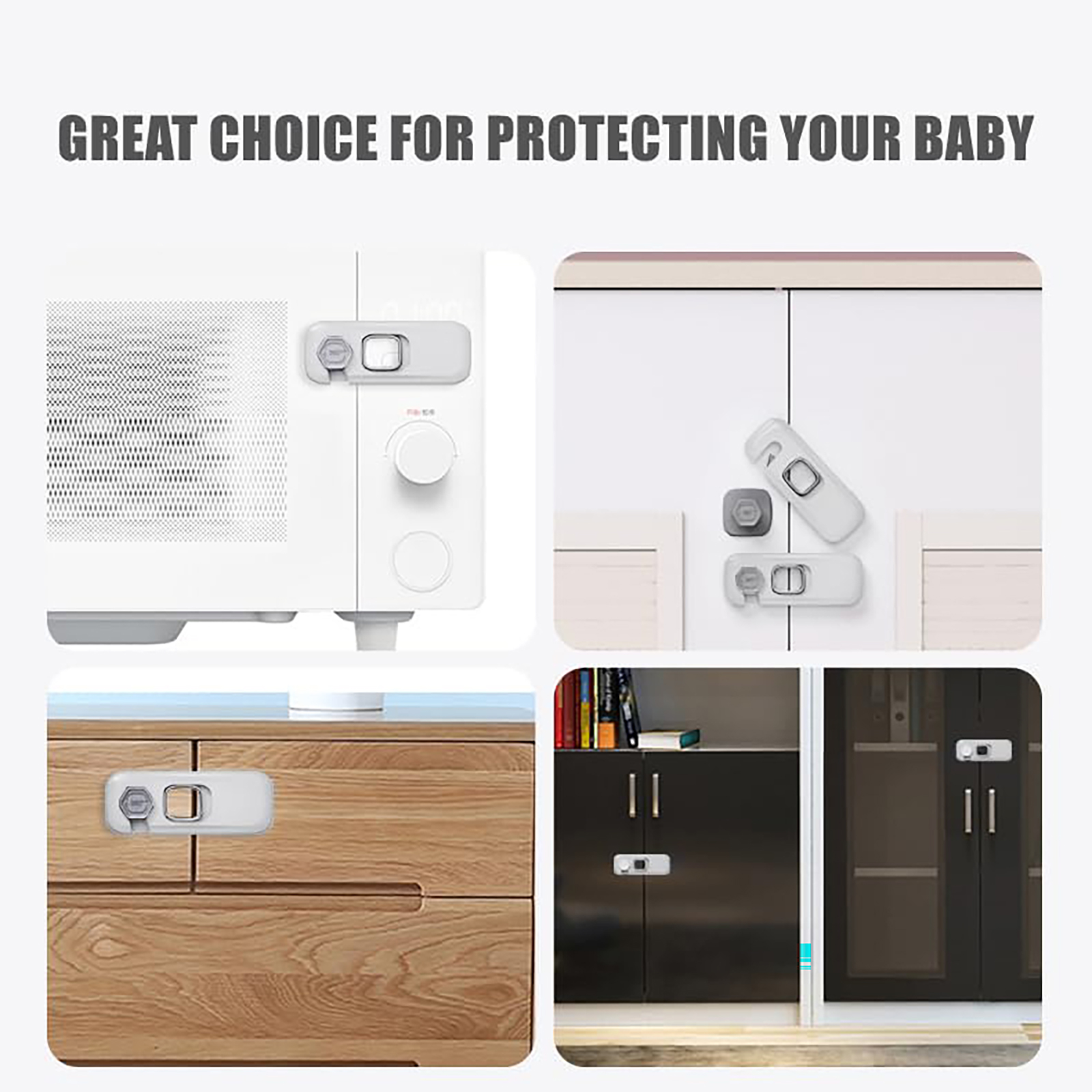 UUDIMEE Fridge Lock Childproof Door Latch 2-Pack photo 2