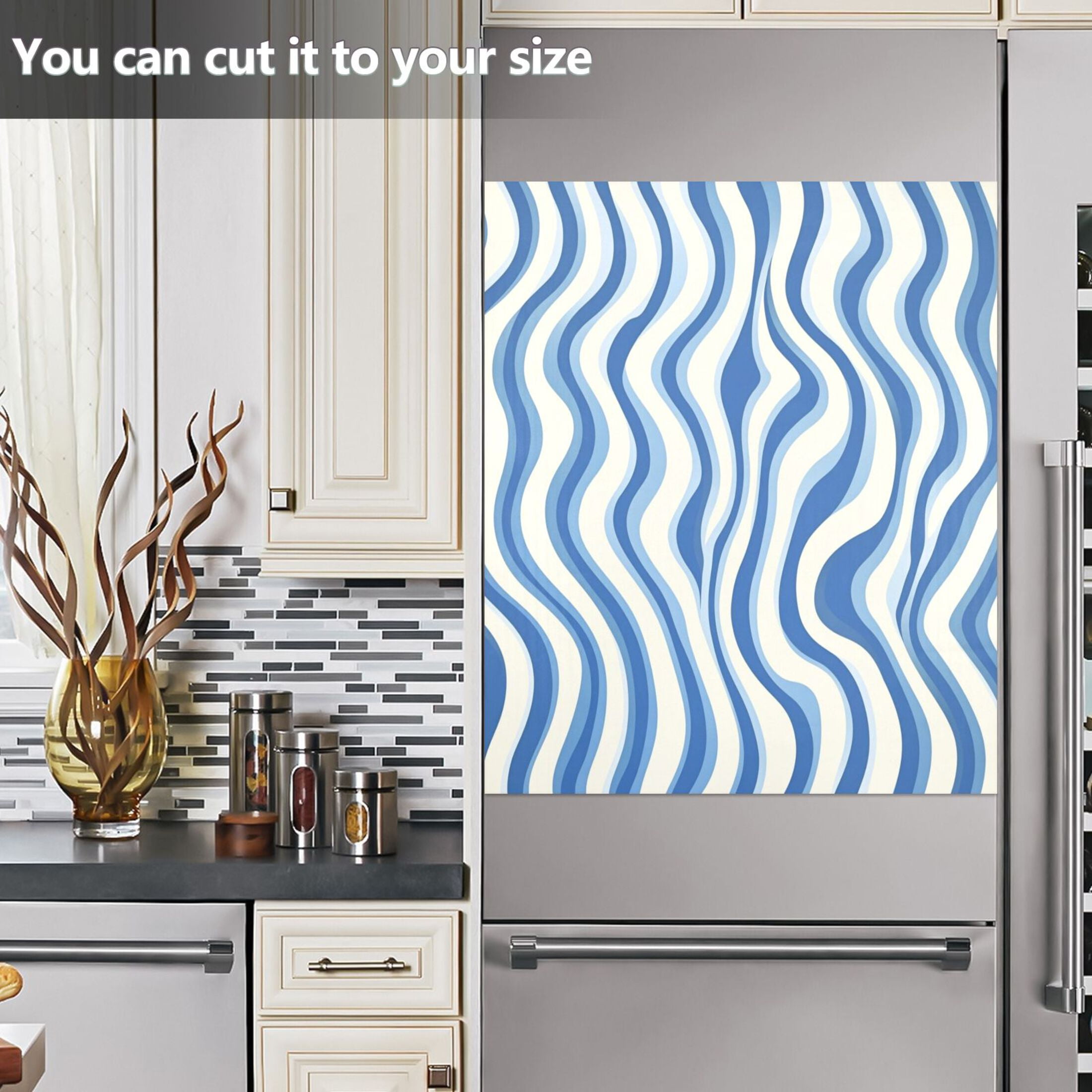 Dishwasher Magnetic Sticker 23x26 Inch Refrigerator Magnetic Sticker Washing Machine Magnetic Sticker Kitchen Panel Magnetic Sticker Home Decor Super Cute Blue Pattern