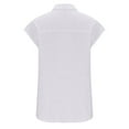 thumbnail image 6 of Fesfesfes Winter Tunics for Women Fashion Women's Short Sleeve Turndown Collar Round-Neck Button Casual Elastic Comfy Blouse Shirts Tshirts for Women 4(S), 6 of 7