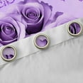 thumbnail image 4 of Feelyou Romantic Rose Flower Curtains Pack of 2 (42x84 Each), Dreamy Sequin Print Purple Curtains Blackout, Couple Anniversary Theme Bedroom Curtains, Curtains and Drapes Room Decor, 4 of 6