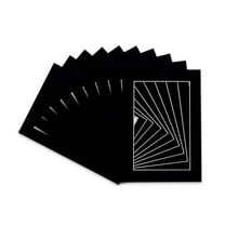 Black Suede Acid Free 12x16 Picture Frame Mats with White Core Bevel Cut for 8x10 Pictures - Fits