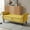 Yellow Velvet Storage Bench, variant on Sumdeal 43.5" Storage Ottoman Bench with 250lb Seating, Linen Upholstered Wood Legs Safety Hinge Flip Top Oval Foot Rest Long Stool for Sofa Couch Bedroom End of Bed Living Room Entryway, Beige