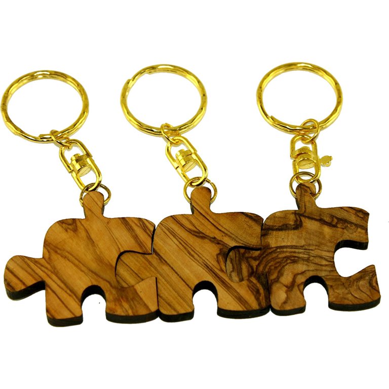 Pocket Cross Olive Wood Keychain - Holy Land Gift Shop