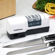 Chef'sChoice 3 Stage White Hybrid Knife Sharpener for 20 Degree Straight Edge and Serrated Knives