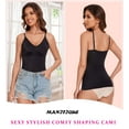 thumbnail image 3 of MANIFIQUE Women's Solid V-Neck Tummy Control Compression Camisole Top & Shapewear, Black, 1-Pack, 3 of 7