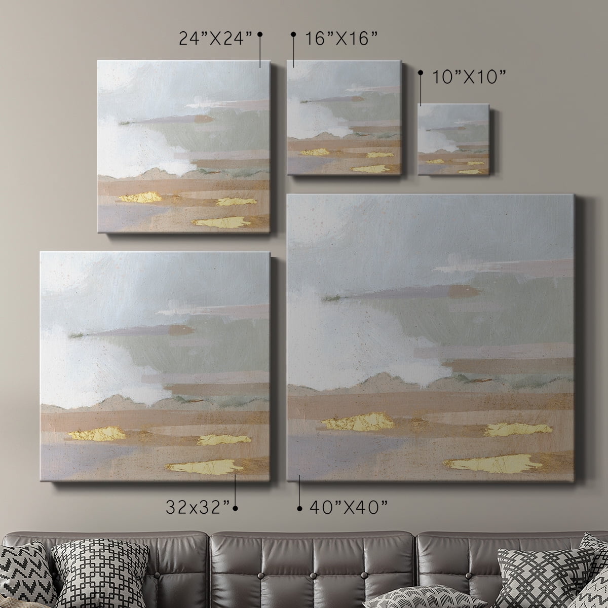 Wexford Home Abstract Coastland II-Premium Gallery Wrapped Canvas, 32" x 32" - Ready to Hang