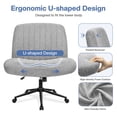 thumbnail image 4 of Celtoss Criss Cross Home Office Chair, Armless Swivel Task Computer Chair No Wheels, in Fabric, Vanity Style, Gray, 4 of 7