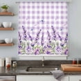 thumbnail image 5 of Spring Lavender Floral Sheer Curtains 54 Inches Long, Flowers Butterfly Purple Plaid Light Filering Curtains, Breathable Simi Curtain Privacy Drapes for Kitchen Bathroom Nursery Window Treatment, 5 of 9