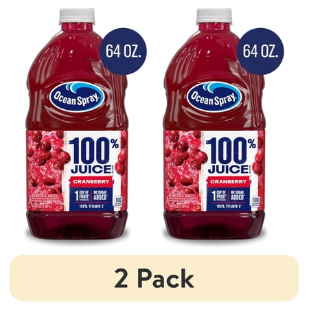 (2 pack) Ocean Spray® 100% Juice Cranberry Juice Blend, 64 fl oz Bottle