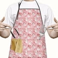 thumbnail image 2 of Pink Christmas Snowman Pattern Apron-Garden Aprons for Women with Pockets-Cotton Linen Waterproof Kitchen Cooking Gardening Aprons Adjustable for Kitchen,Cooking,BBQ and Salon 33"x27", 2 of 7