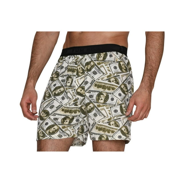 Funny Mens Boxer Shorts Novelty Cotton Pajama Briefs, Dollar Bills