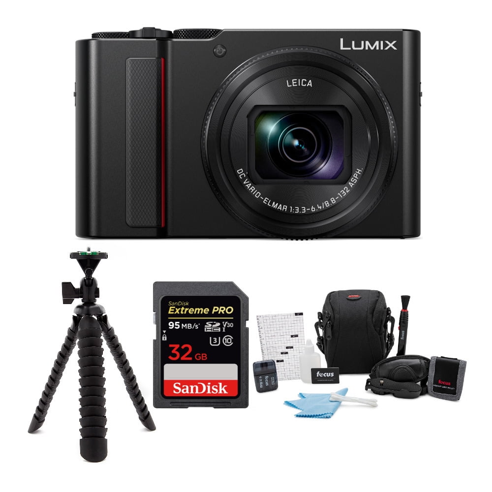 LUMIX ZS200 20MP Digital Camera (Black) with SD Card - Walmart.com
