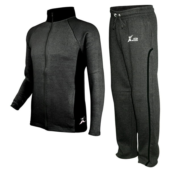 Mens Athletic Activewear Color Full Zip Fleece Tracksuit Jogging Sweatsuit - Walmart.com