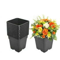 netuera 1 Gallon Plastic Grow Pots Plant Bonsai Square Garden Container 10 Pack