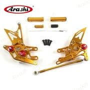Arashi(Version 2.0) Adjustable Rearsets for KAWASAKI NINJA ZX10R ZX1000 2004 2005 Motorcycle Accessories Racing Foot Pegs Footrests Rear Sets ZX-10R Gold