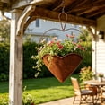 thumbnail image 4 of Small Hanging Planters Outdoor, Metal Hanging Flower Pots Heart Shaped Metal Iron, Rail Balcony Garden Deck Railing Plant Hanger Fence Wall, Herb Bucket Indoor Window Boxes, 4 of 7