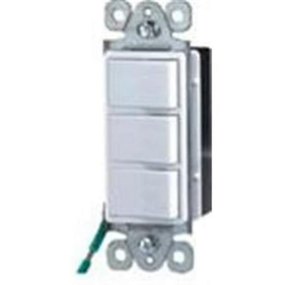 Morris Products 81971 Interrupteur à Bascule Triple de Décorateur de Qualité Commerciale Blanc 15A-120 - 277V