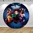 thumbnail image 4 of Fondo de fotografía con temática de Demon Slayer Kamado Tanjirou, decoración para fiesta de cumpleaños de Game Boy, cubierta cilíndrica elástica, 4 of 5