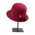 thumbnail image 7 of Slccxzc Elegant Adjustable Fedora Flower Decorated Bowler Hat Versatile Simple Design Dome Top Hat For Party, 7 of 7