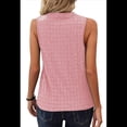 thumbnail image 3 of Top Sin Mangas con Cuello en V de Color Liso para Mujer, Rosa, Talla S, 3 of 8