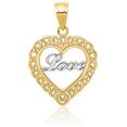 thumbnail image 3 of 10K Solid Yellow Gold Love Heart Necklace Chain Pendant Charm with chain 20inch, 3 of 8