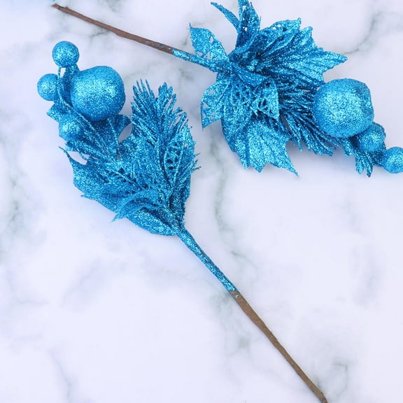 LEORX 4pcs Artificial Flowers Berry Picks Butterfly Christmas Tree Branch Plastic DIY Ornament