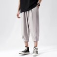 thumbnail image 5 of Ymyiu Beach Capri for Men Men's 3/4 Capri Joggers Running Athletic Gym Workout Long Shorts Below Knee Pants with Pockets Size XL(Grey, XL), 5 of 6