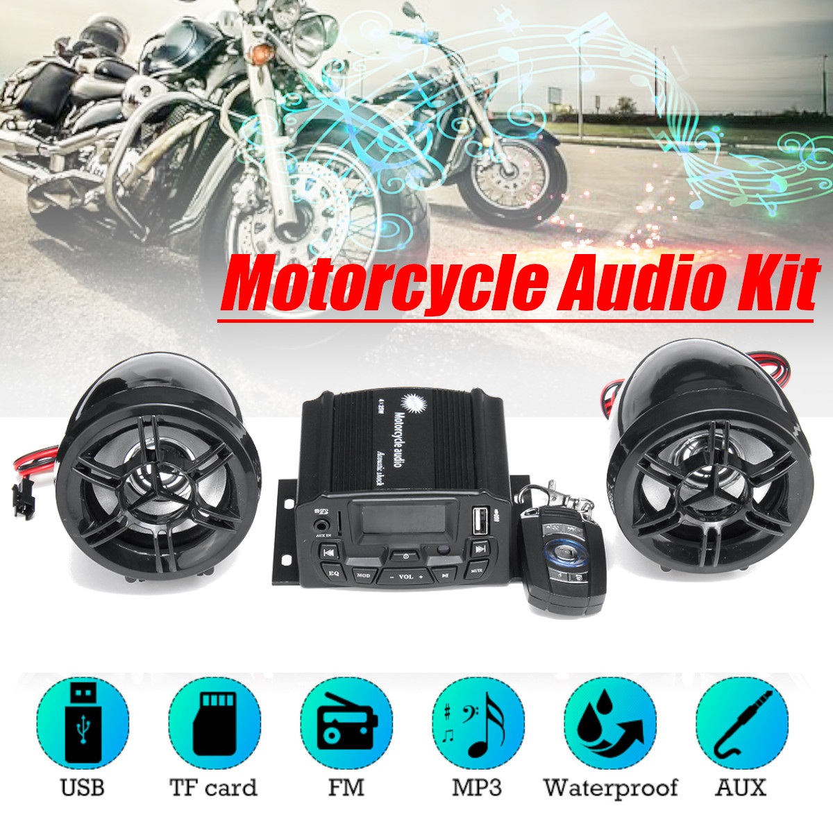 DC 12V Motorcycle Audio Sound System 