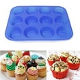 thumbnail image 4 of Molde para muffins de silicona antiadherente Apuakthei—Muffinera para muffins y cupcakes—Moldeador de silicona para cupcakes—Accesorio para hornear—12 moldes para muffins, 4 of 5