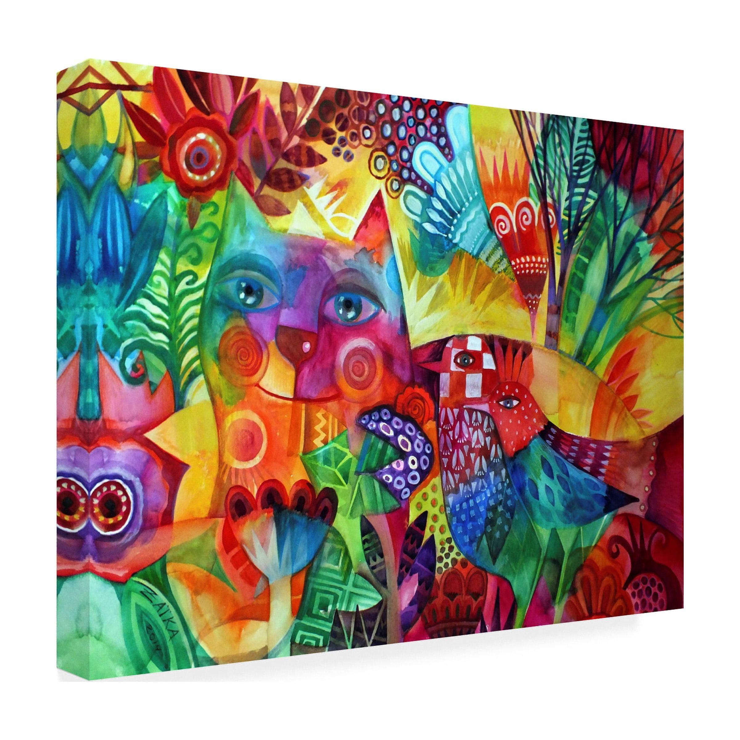 Trademark Fine Art 'Red Cat' Canvas Art by Oxana Ziaka