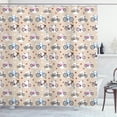 thumbnail image 1 of Ambesonne Cartoon Shower Curtain, Bike Heart and Dots, 69"Wx75"L, Beige and White, 1 of 3