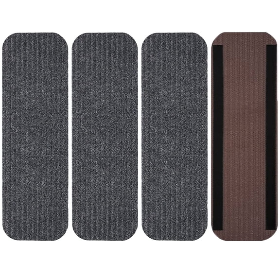4 Pack RV Step Covers, 24”x7.5” Non-Slip Stair Mats with Adhesive Backing, Polyester Camper Stair Rugs for Safe Travel, Easy to Install and Clean