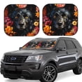 thumbnail image 1 of Saiise Colorful Floral Black Dog for Foldable Car Sun Shades (2-Pack) Offer Sun Protection with an Easy-fold Design for Convenient Windshield Shading-Large, 1 of 6