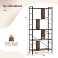 thumbnail image 3 of Gymax 2PCS 61'' 5-Tier Bookshelf w/Metal Frame 2 Anti-Tipping Devices for Living Room, 3 of 10
