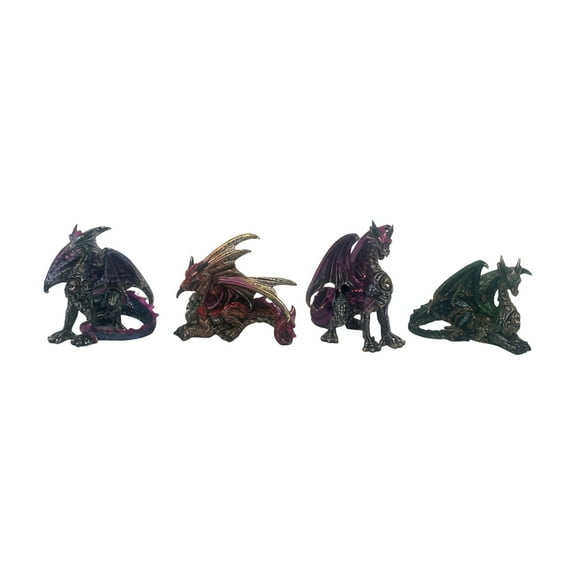 FC Design 3"H 4-PC Mini Dragon Figurine Set Statue Sculpture Ornament Decoration Home/Room Decor and Unique Gift Ideas for Housewarming, Holidays and Birthdays