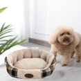 thumbnail image 3 of Cálido celosía gatos cama para perros de felpa corta suave lavable marrón Zulema celosía gatos perros cama, 3 of 7