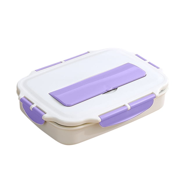 Yhmxh Utensilios de cocina Fiambrera rectangular de acero inoxidable 304 con cuatro compartimentos para cubiertos, ideal para estudiantes adultos y estudiantes. Muebles para cocina