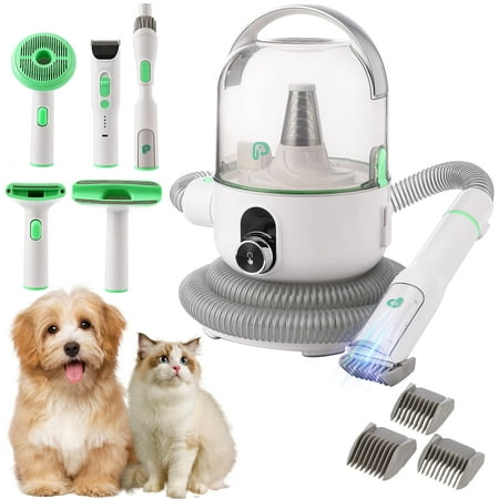 Huisuilinss Pet Grooming Vacuum Kit Dog Grooming Kit With 5 Professional Pet Grooming Tools 2L Large Capacity Container 13.4Kpa Suction For 99% Pet Hair For Dogs Cats Pet Hair Shedding Home Cleaning