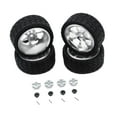 thumbnail image 3 of Bunblic RC Wheel Rims Rubber Tires Kit Replacement M3 Wheel Nut for 144001 1:12 1:18 Silver, 3 of 8