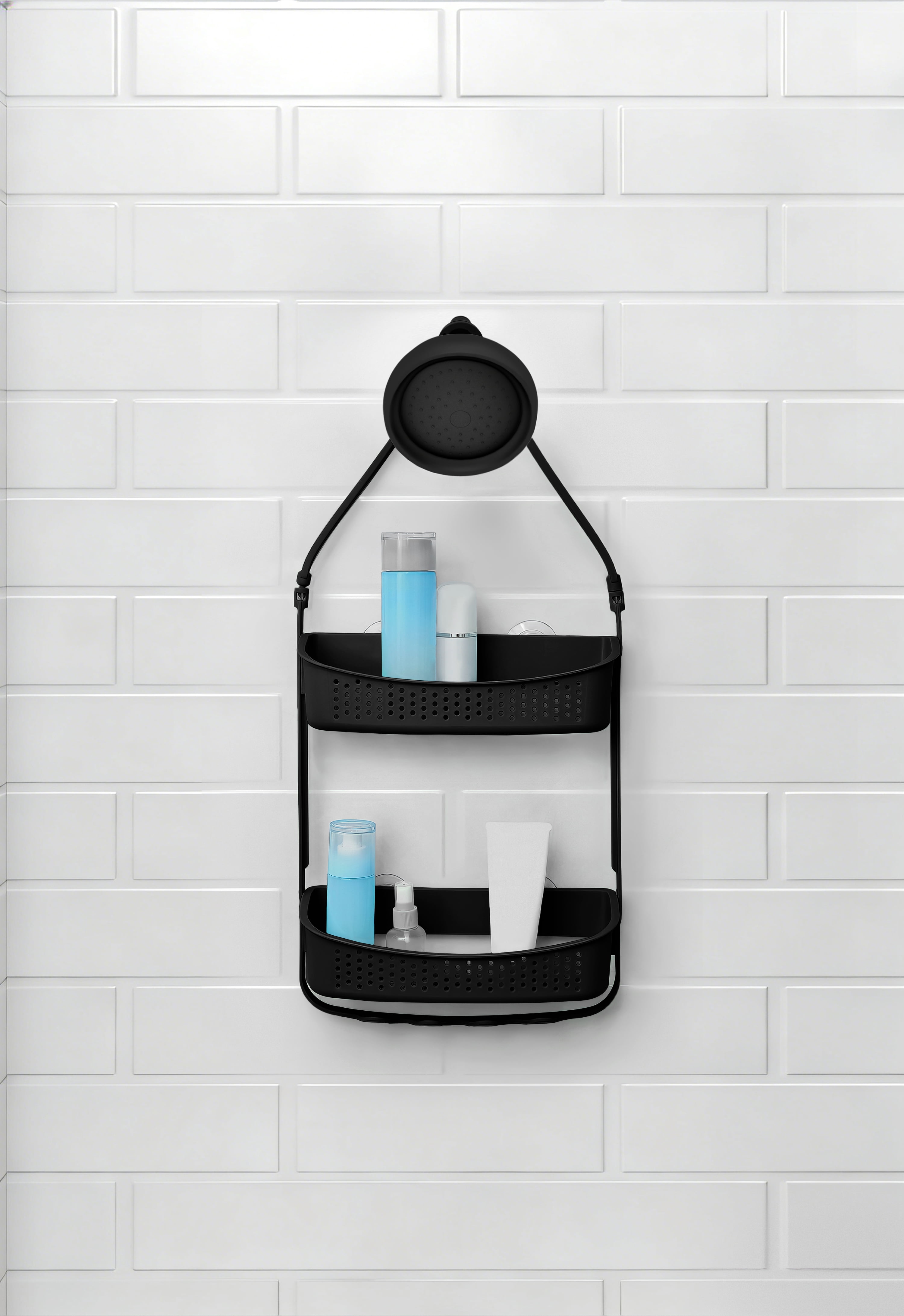 Purehaven Home Shower Caddy and Bath Accessory Set for College Dorms and Apartments, Black